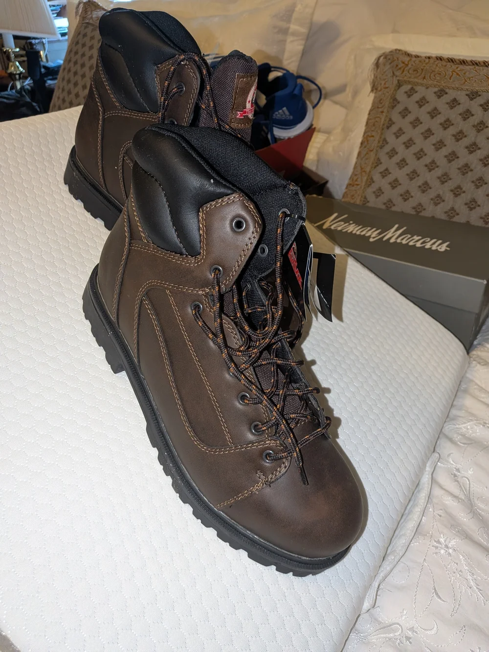 Men's Brown Work Boots - Rugged Lace-Up Safety Boot